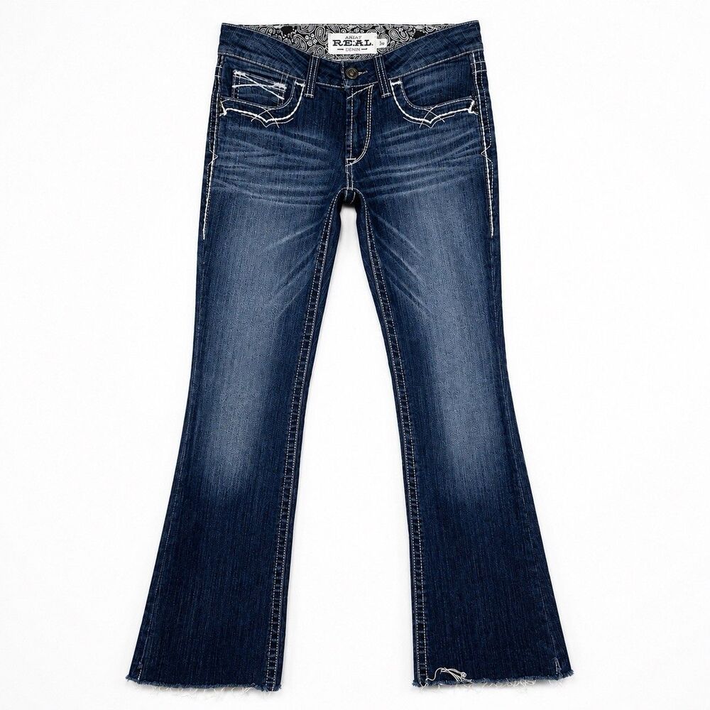 Ariat REAL Mid Rise Bootcut Stretch Jeans Womens 26R Marine Wash Western